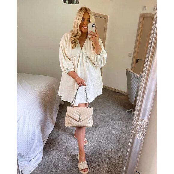 H&M Balloon Sleeve Cotton Dress New - Picture 8 of 10